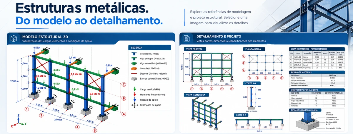Estruturas metálicas — do modelo ao detalhamento